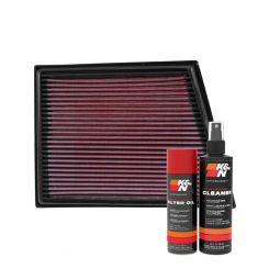 K&N Air Filter 33-3025 + Aerosol Recharge Kit