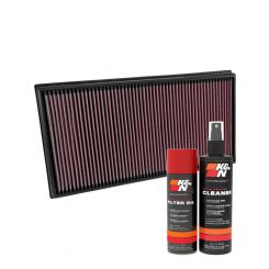 K&N Air Filter 33-3033 + Aerosol Recharge Kit