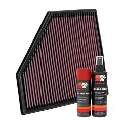 K&N Air Filter 33-3051 + Aerosol Recharge Kit