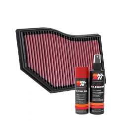K&N Air Filter 33-3139 + Aerosol Recharge Kit