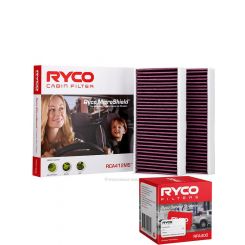 Ryco Cabin Air Filter Microshield RCA412MS + Service Stickers
