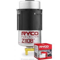 Ryco Fuel Water Separator Filter Z1108 + Service Stickers