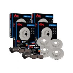 DBA Front & Rear Disc Rotors + Street Series Brake Pads