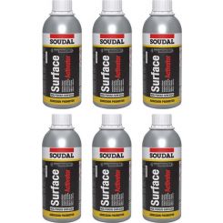 6 x Soudal Fast Drying Surface Activator Non Porous Surfaces Clear 500ml