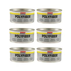 6 x Soudal Polyfiber Polyester Based with Glass Fibers Light Grey 1kg