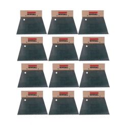 12 x Soudal Fine Notched Trowel Adhesive Spreader No.3 3mm