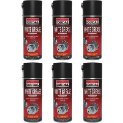 6 x Soudal White Grease Lubricating Spray Transparent 400ml