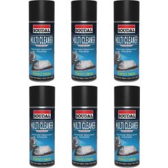 6 x Soudal Multi Cleaner Foam Spray Highly Soluble White 400ml