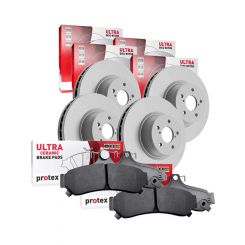 Protex Ultra Front & Rear Disc Rotors + Ultra Brake Pads