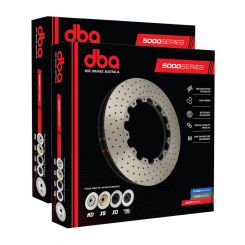 2 x DBA Disc Brake Rotor Ring Cross-Drilled & Dimpled 5000 Series 390mm