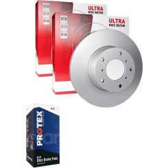 Protex Ultra Front Disc Brake Rotors + Blue Brake Pads