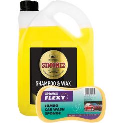 Simoniz Car Wash Shampoo & Wax 2 Litres + Holts HD Jumbo Sponge
