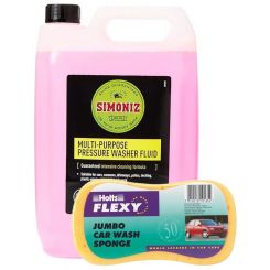Simoniz Multi Purpose Pressure Washer Fluid 5 Litre + Holts HD Jumbo Sponge