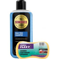 Simoniz Wax Free Shampoo Intensive Cleaning Formula 1L + Holts HD Jumbo Sponge