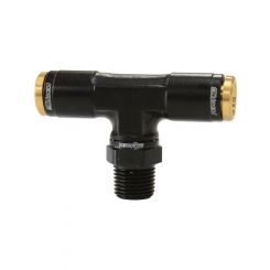 Aeroflow 1/8 Inch NPT Tee to 2 x 1/4 Inch 120 Black