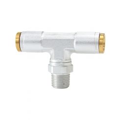 Aeroflow 1/8 Inch NPT Tee to 2 x 1/4 Inch 120 Silver