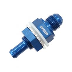 Aeroflow Fuel Cell Bulkhead Fitting -6AN to 3/8 Inch Barb Blue