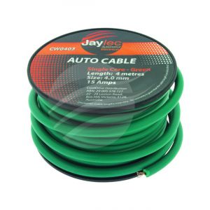 Jaylec 4mm Single Core Cable Green 4M 15Amps [ref Narva 5814-4GN]