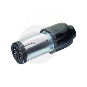 Britax 7 Pin Small Round Trailer Plug Metal [ref Narva 82131BL]