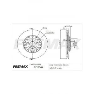 Fremax Brake Disc Front Each Audi Q7 (4M) 3.0Tdi 08/2015-On