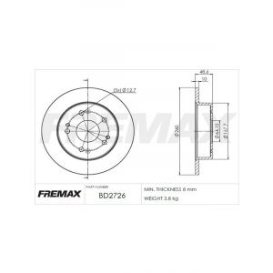 Fremax Brake Disc Rear Pair Honda Accord Integra Rsx