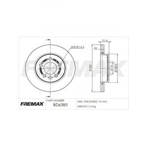 Fremax Brake Disc Rear Pair Volkswagen Amarok 4Motion
