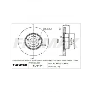 Fremax Brake Disc Front Pair Mercedes C200 W205