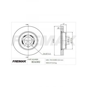 Fremax Brake Disc Front Pair VW Amarok 2010 - 2017