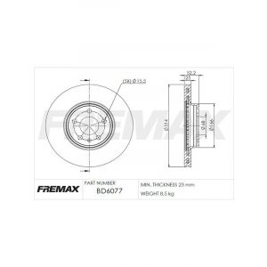 Fremax Brake Disc Front Pair Audi A4 B8