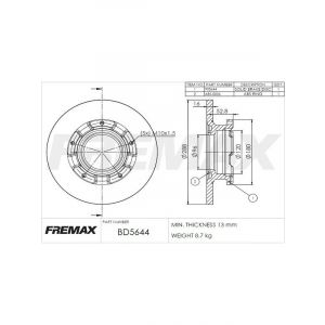 Fremax Brake Disc Rear Each