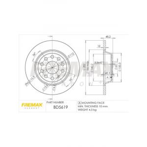 Fremax Brake Disc Rear Pair Golf Mk5 Gti Jetta Passat