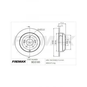 Fremax Brake Disc Rear Pair