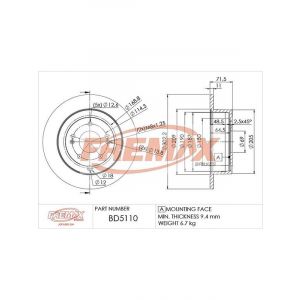 Fremax Brake Disc Rear Pair