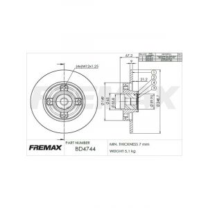Fremax Brake Disc Rear Each