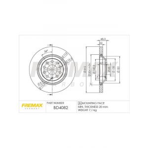Fremax Brake Disc Rear Pair Golf Mk5 R32 R36 Passat