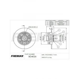 Fremax Brake Disc Rear Each