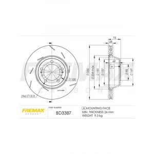 Fremax Brake Disc Rear RH Porsche Panamera, S, Gts