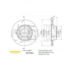Fremax Brake Disc Rear LH Porsche Panamera, S, Gts