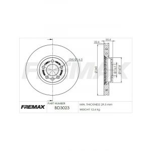 Fremax Brake Disc Front Each VW Transporter T5 Diesel 16
