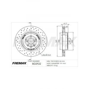 Fremax Brake Disc Rear Each