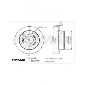 Fremax Brake Disc Rear Pair