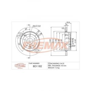 Fremax Brake Disc Rear Each Landrover Freelander