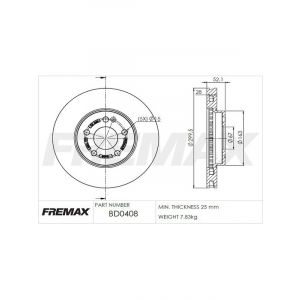 Fremax Brake Disc Front Pair Mercedes Vito Bluetec