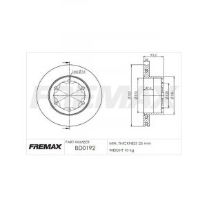 Fremax Brake Disc Rear Each