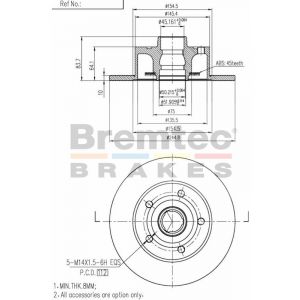 Bremtec Euroline Brake Rotor