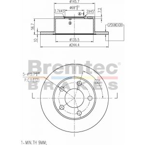 Bremtec Euroline Brake Rotor
