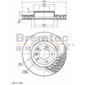 Bremtec Euroline Left Brake Rotor