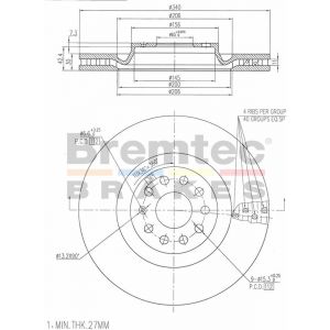 Bremtec Euroline Brake Rotor For Audi Skoda Volkswagen
