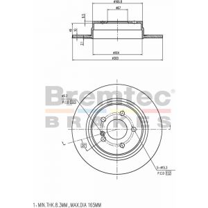 Bremtec Euroline Brake Rotor For Rear Mercedes C, E Class
