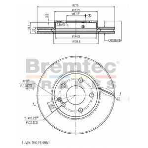Bremtec Euroline Brake Rotor